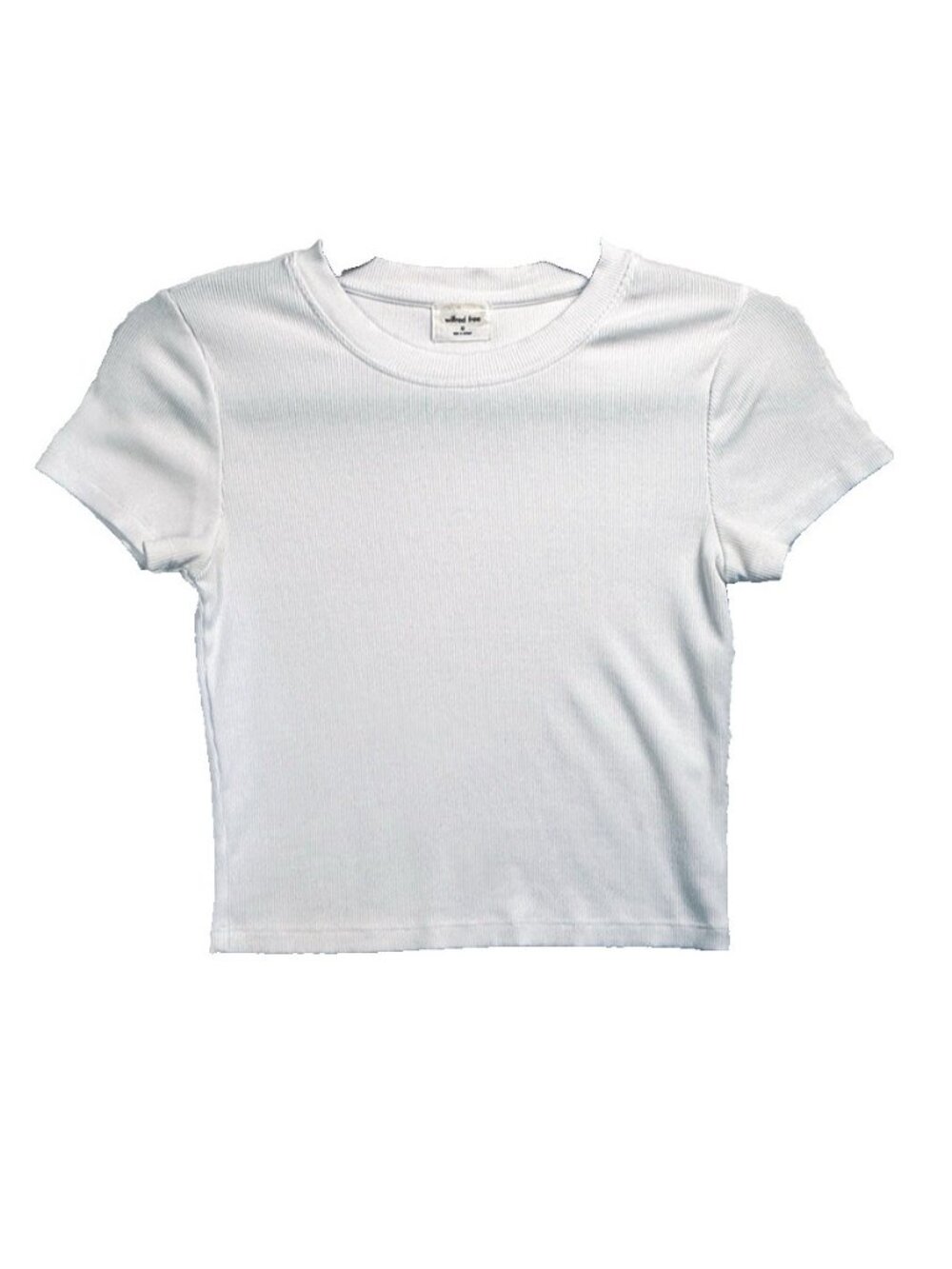 Aritzia Wilfred Free Ribbed Crop Top White XS Fitted Stretch Tee Coquette - Picture 3 of 8